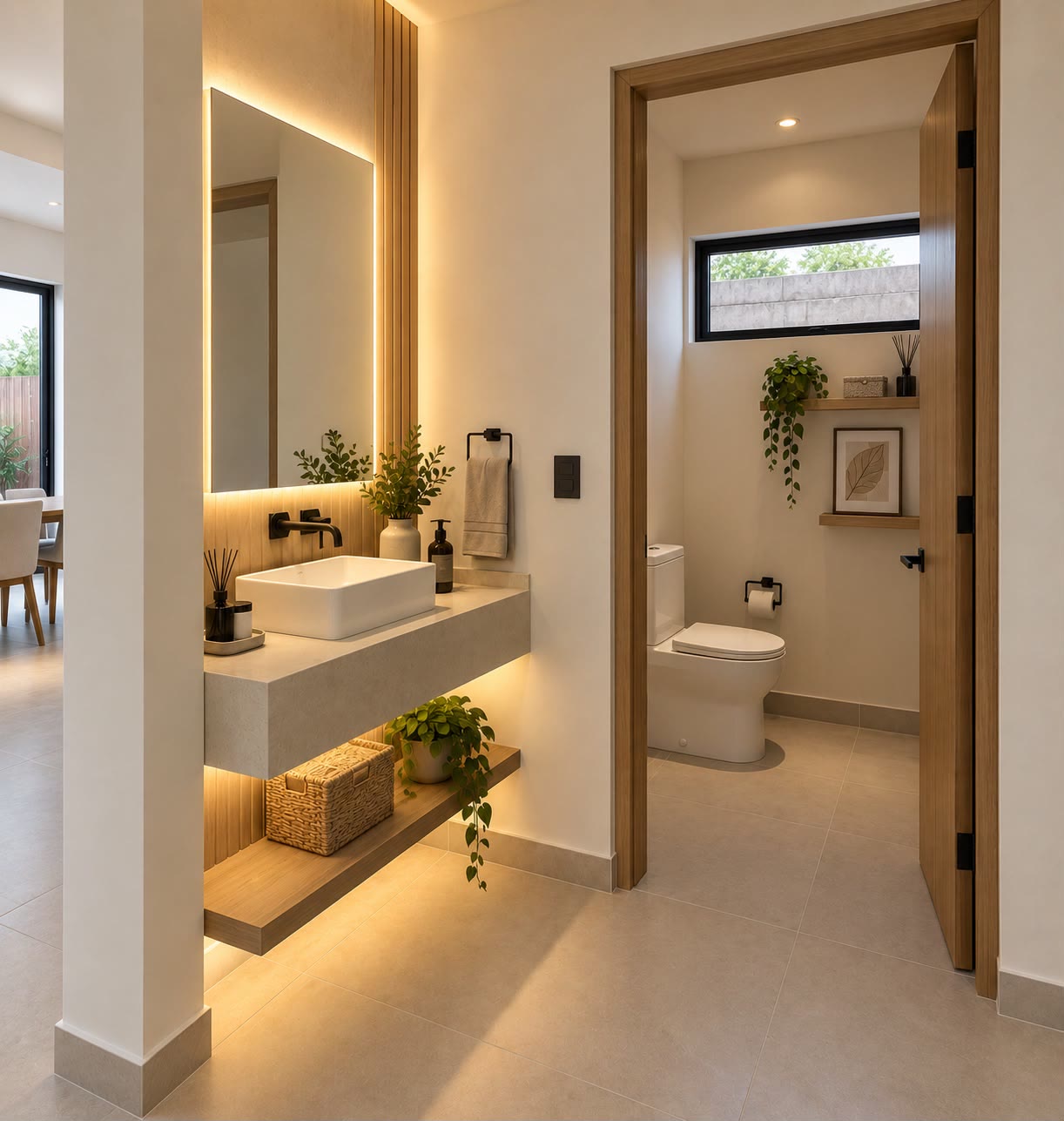 Medio baño junto al comedor