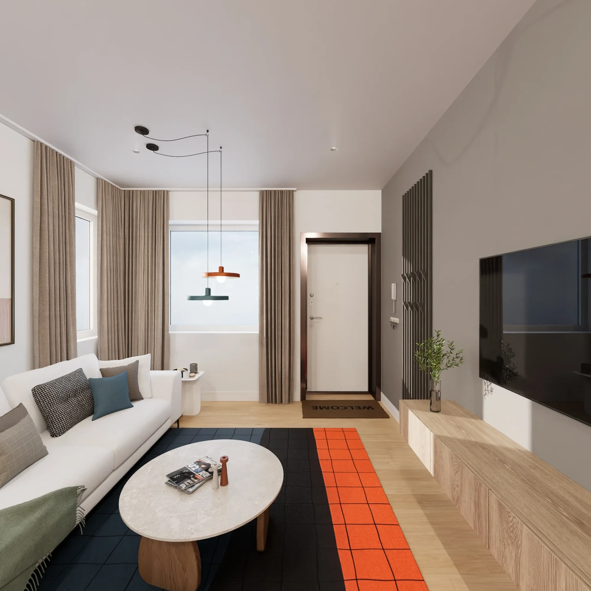 Sala de estar con luz natural — Sierra Lagos